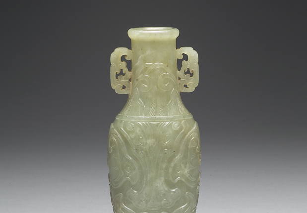 清 青玉獸面紋瓶